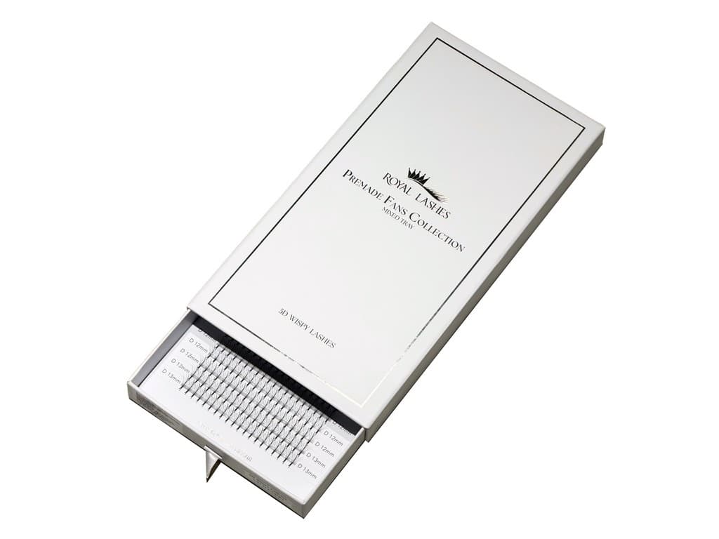 Premade 5D Wispy Lashes – Mix 7–13 mm Big Box (400 Fans)